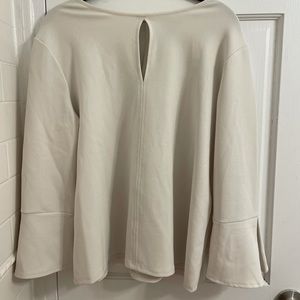 H&M Ivory Key Hole Business Blouse - Bell Sleeve